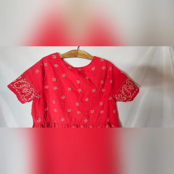 Vintage Blair 80s Red Bandana Dress Size Large - Picture 6 of 11